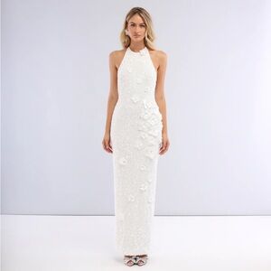 HELSI BRICE white glam gown